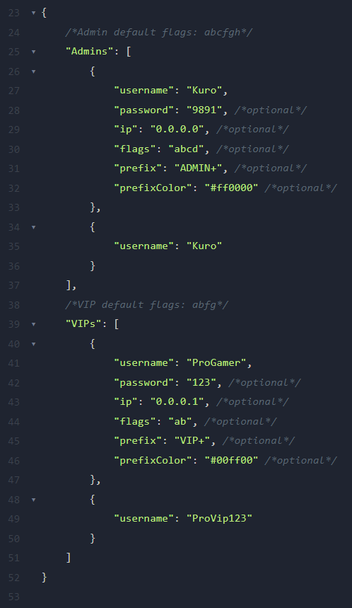 Пример файла admins.json
