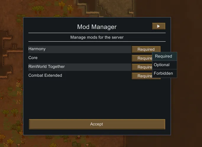 Менеджер модификаций RimWorld Together
