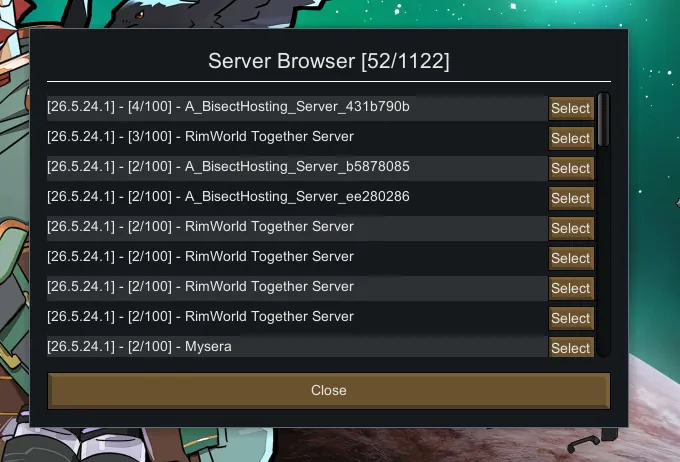 Список публичных серверов RimWorld Together